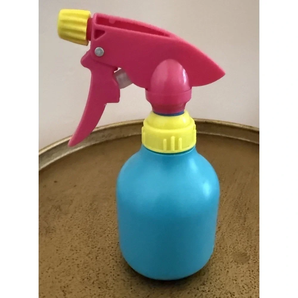 Vintage Pretty Neat Spray Bottle 1980's 80's Plastic Turquoise Pink Yellow